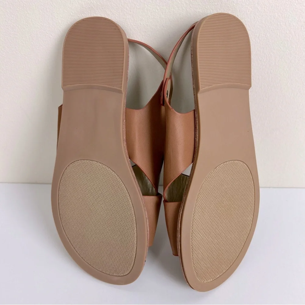 Joyfolie | Striped Bow Criss Cross Sandal Brown With Navy White Bow | Girls 3